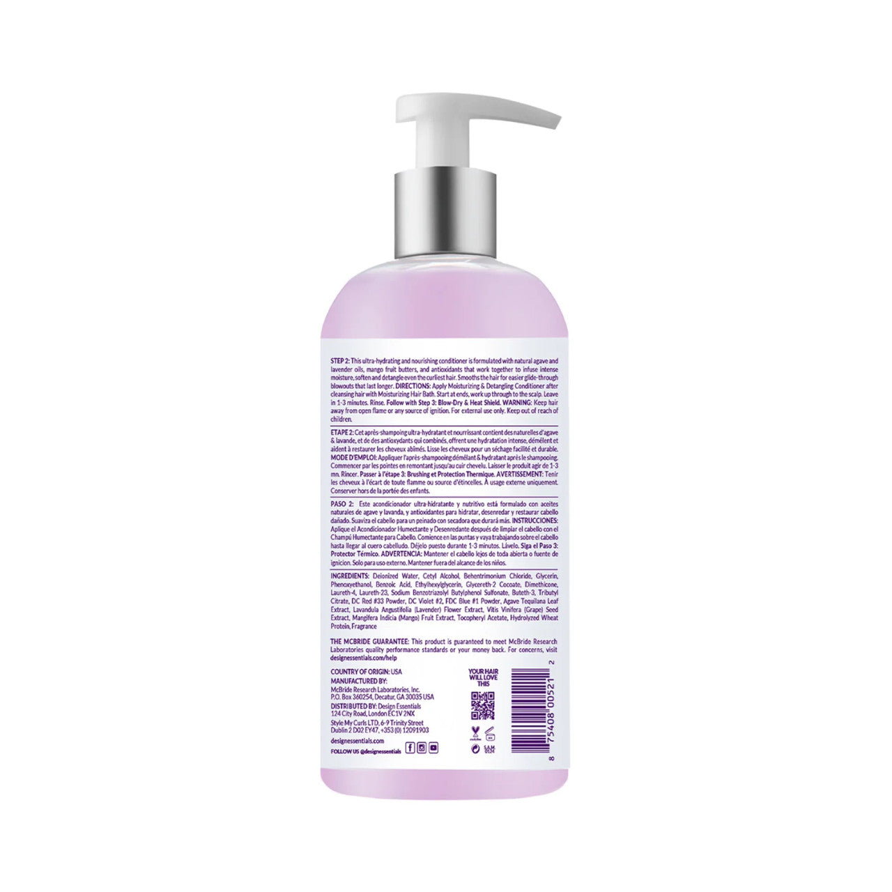 Design Essentials Agave & Lavender Moisturizing & Detangling Conditioner (32 oz) - product image 2