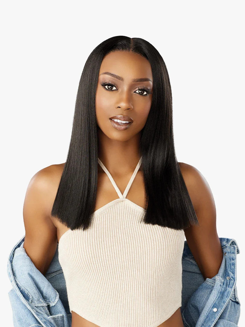 SENSATIONNEL Synthetic Curls Kinks N Co Glueless Kinky Edges - Y-PART KINKY SILK PRESSED 18″