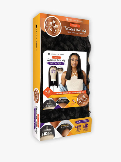 SENSATIONNEL Synthetic Curls Kinks N Co Glueless Kinky Edges - Y-PART KINKY SILK PRESSED 18″ - product image 7