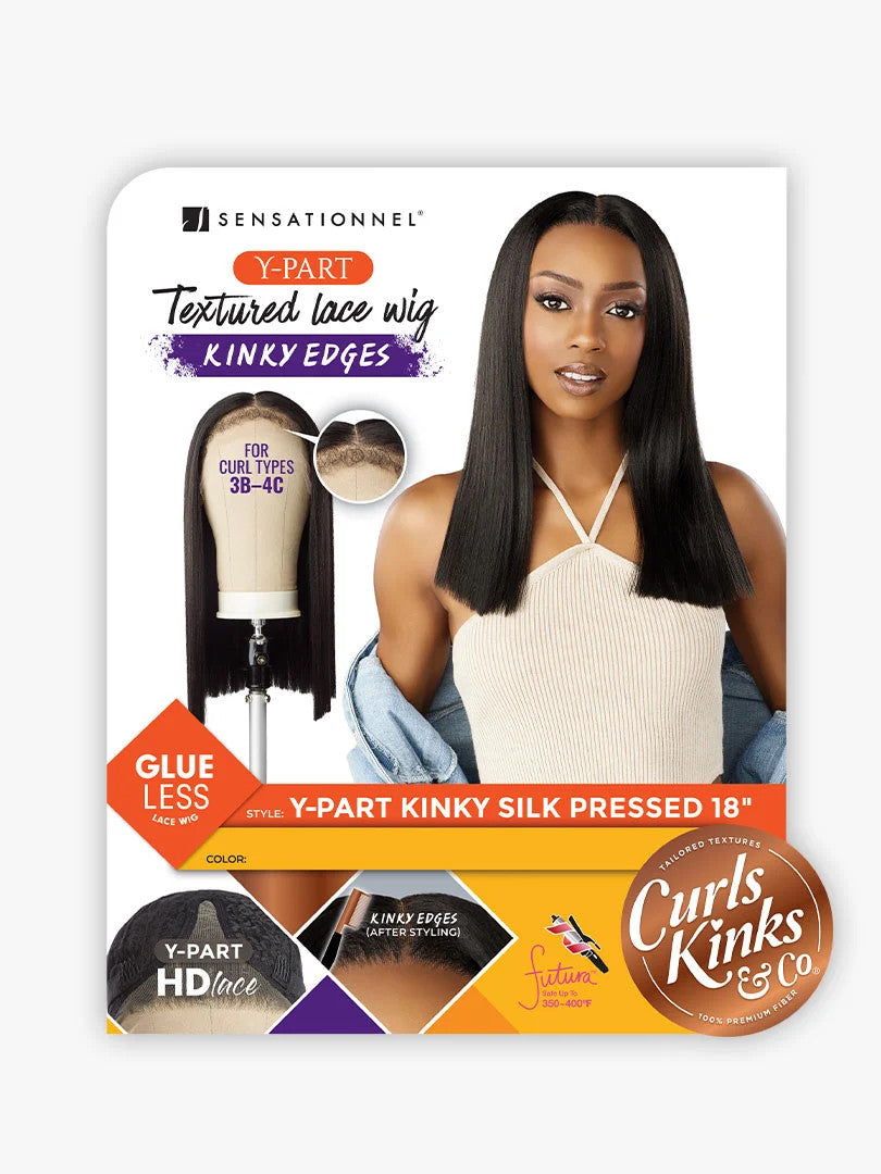 SENSATIONNEL Synthetic Curls Kinks N Co Glueless Kinky Edges - Y-PART KINKY SILK PRESSED 18″ - product image 8