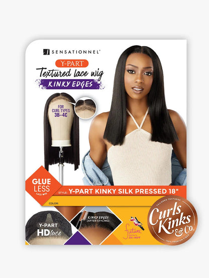 SENSATIONNEL Synthetic Curls Kinks N Co Glueless Kinky Edges - Y-PART KINKY SILK PRESSED 18″ - product image 8
