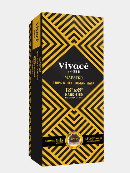 VIVACE 100% Human Hair MAESTRO 13X6 Lace Front Wig - Yaki Straight 26" - product image 5