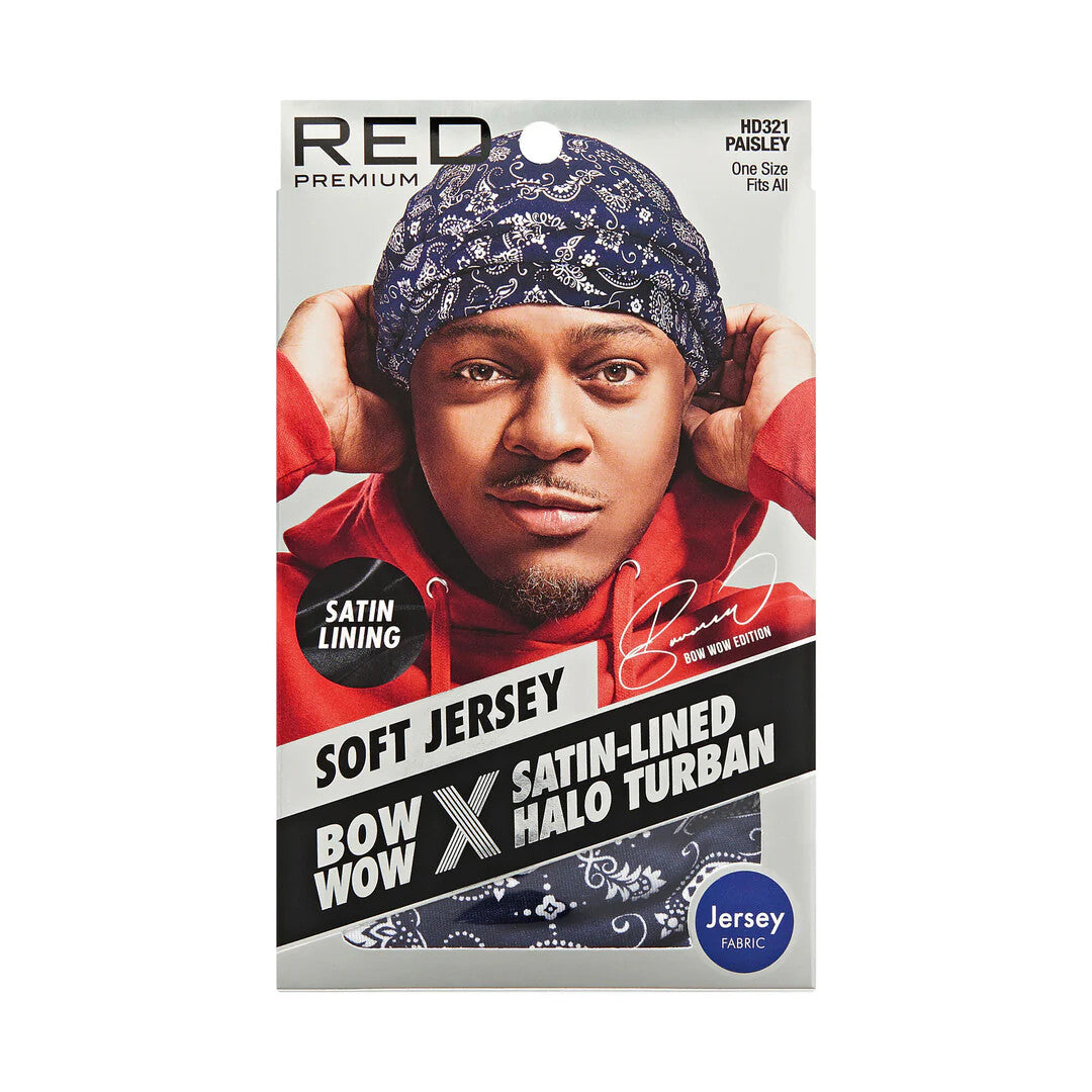 RED Satin-Lined Halo Turban (HD321 - HD326)