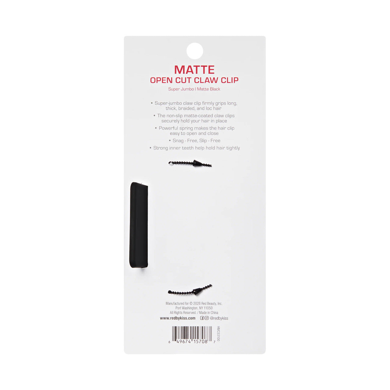 RED Super Jumbo Matte Hair Claw Clip - product image 9