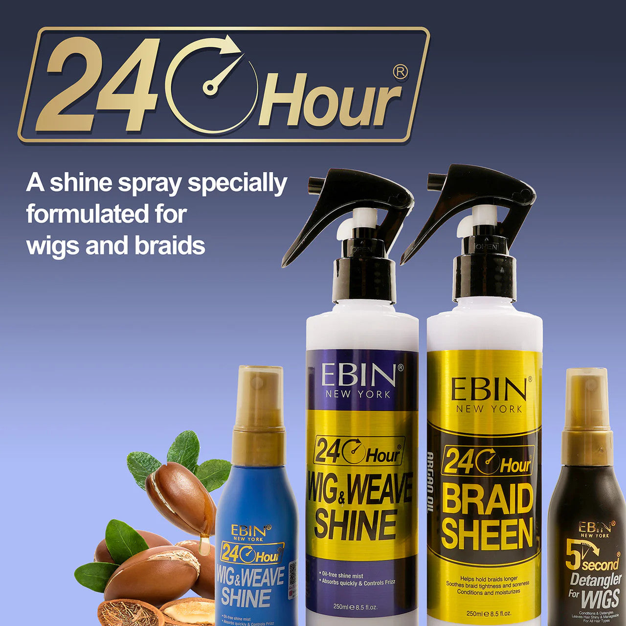 Ebin New York 5 24 Hour Argan Oil Wig Shine Spray (8.5oz) - product image 2