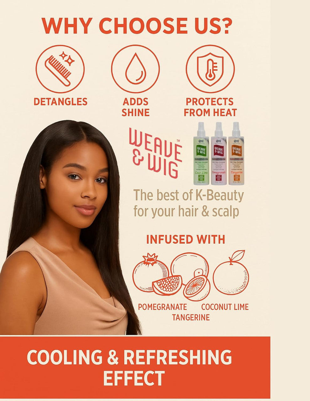 ON NATURAL Weave & Wig 4-in-1 Hair Enhancer For All Hair Texture [Coco Lime] 3.38 oz - product image 3