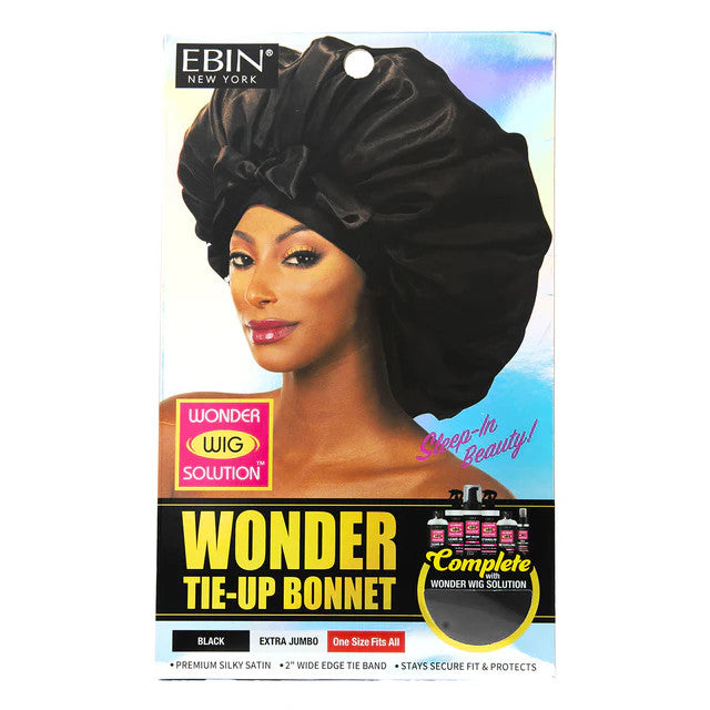 EBIN Wonder Wig Tie-Up Bonnet (Black) - product image 2