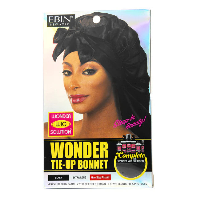 EBIN Wonder Wig Tie-Up Bonnet (Black) - product image 3