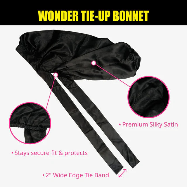 EBIN Wonder Wig Tie-Up Bonnet (Black) - product image 5