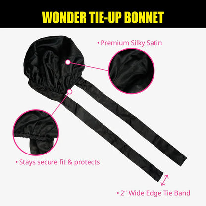 EBIN Wonder Wig Tie-Up Bonnet (Black) - product image 8