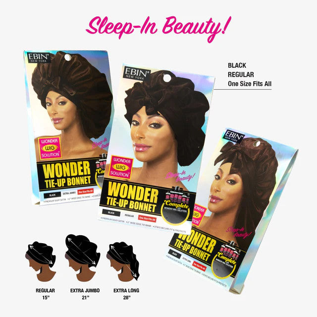 EBIN Wonder Wig Tie-Up Bonnet (Black) - product image 9