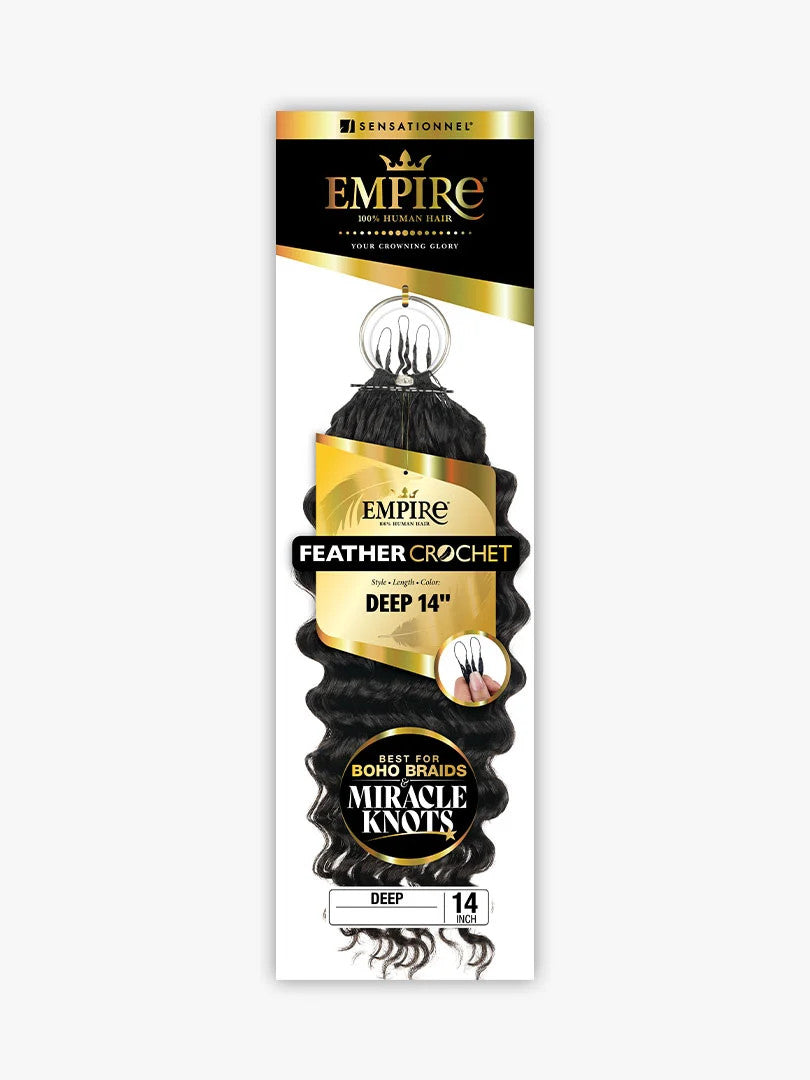 SENSATIONNEL Empire 100% Human Hair Feather Crochet - DEEP