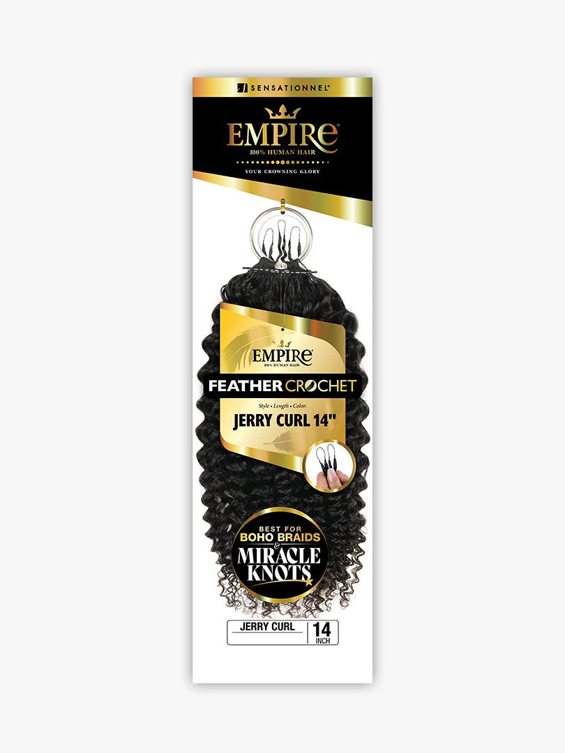 SENSATIONNEL Empire 100% Human Hair Feather Crochet - JERRY CURL