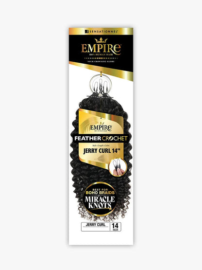 SENSATIONNEL Empire 100% Human Hair Feather Crochet - JERRY CURL