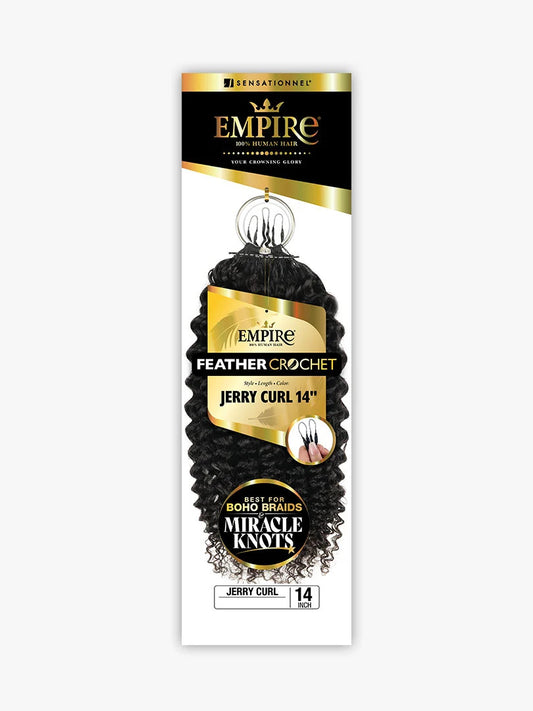 SENSATIONNEL Empire 100% Human Hair Feather Crochet - JERRY CURL