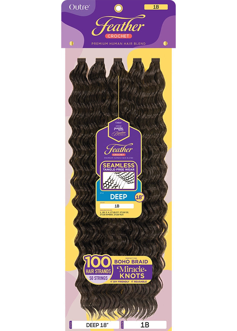 OUTRE Purple Pack Brazilian Feather Crochet - Deep (14"-18")