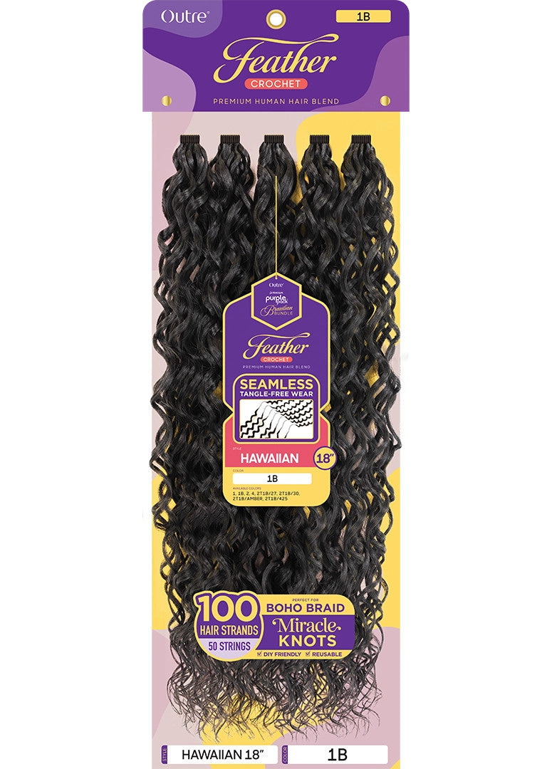 OUTRE Purple Pack Brazilian Feather Crochet - Hawaiian 18"