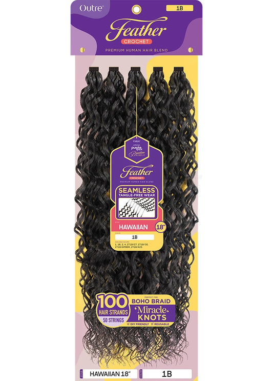 OUTRE Purple Pack Brazilian Feather Crochet - Hawaiian 18"