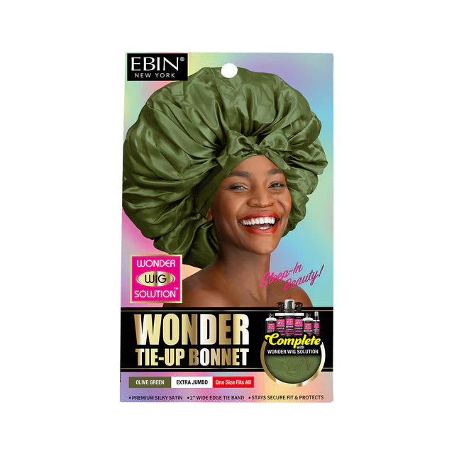 EBIN Wonder Wig Tie-Up Bonnet (Olive) - Variant Extra Jumbo