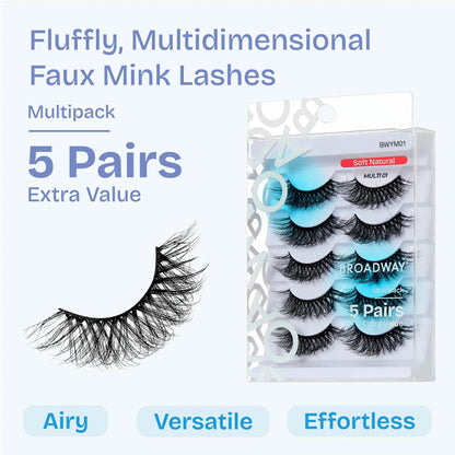 KISS Broadway Faux Mink Wispy Volume 5D Lashes 5 Pair Multipack - product image 3