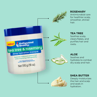 Hollywood Beauty Tea Tree & Rosemary Deep Hydration Masque (18oz) - product image 2