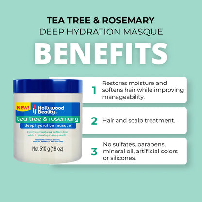 Hollywood Beauty Tea Tree & Rosemary Deep Hydration Masque (18oz) - product image 4