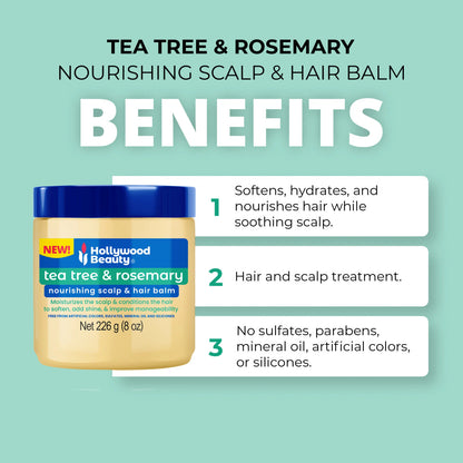 Hollywood Beauty Tea Tree & Rosemary Nourishing Scalp & Hair Balm (8oz) - product image 3