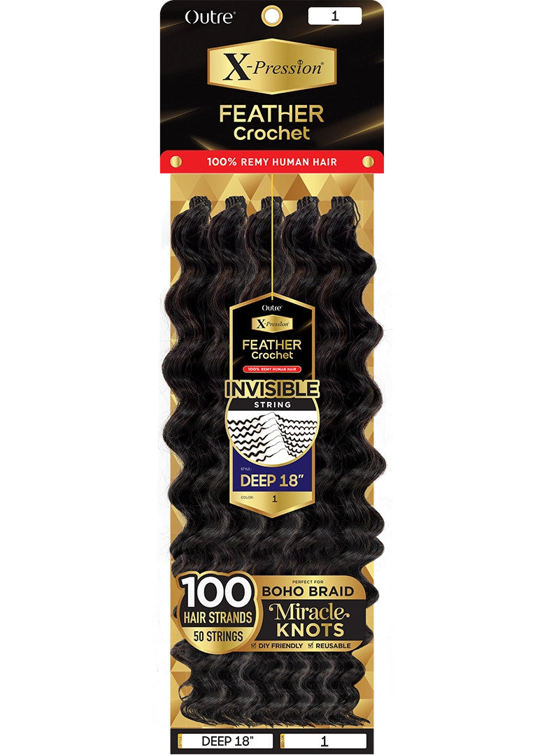 OUTRE X-Pression Human Feather Crochet - Deep (14"-18")