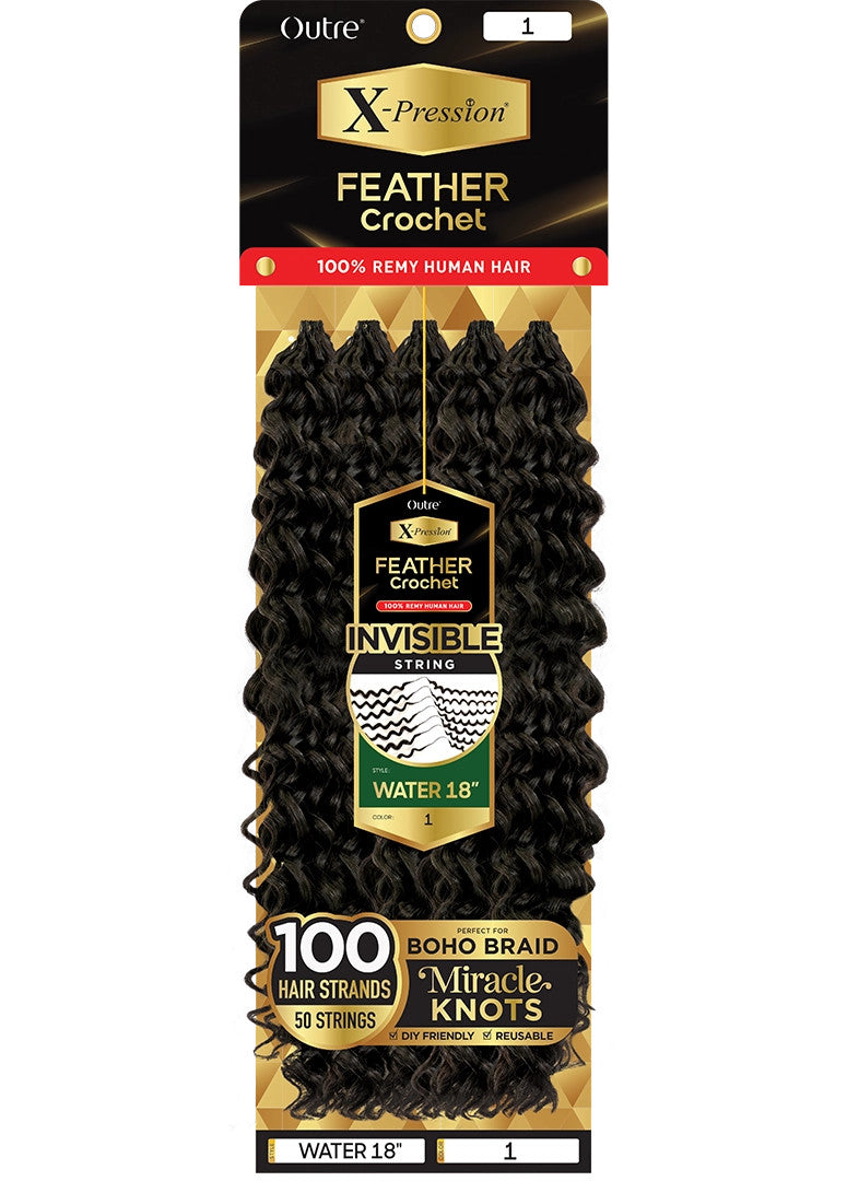 OUTRE X-Pression Human Feather Crochet - Water (14"-18") - product image 2
