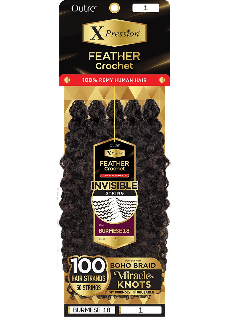 OUTRE X-Pression Human Feather Crochet - Burmese 18"
