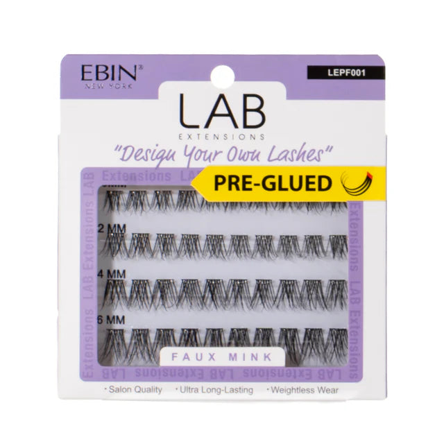 EBIN LAB EXTENSIONS DIY Cluster Lashes (Pre-glued) - Variant FAUX MINK / 001