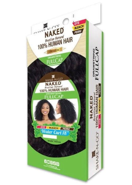 SHAKE N GO Naked 100% Human Hair Premium Half Wig - Water Curl 18"