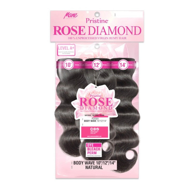 MANE CONCEPT Pristine Rose Diamond 100% Unprocessed Hair Multi Pack - Body Wave