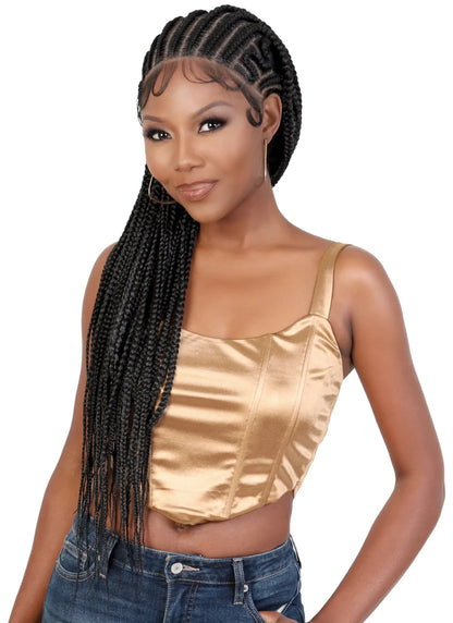 MOTOWN TRESS Secret HD Whole Hand-Tied Lace Hand Braided Wig - WLB.HEART