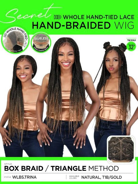 MOTOWN TRESS Secret HD Whole Hand-Tied Lace Hand Braided Wig - WLBS.TRINA