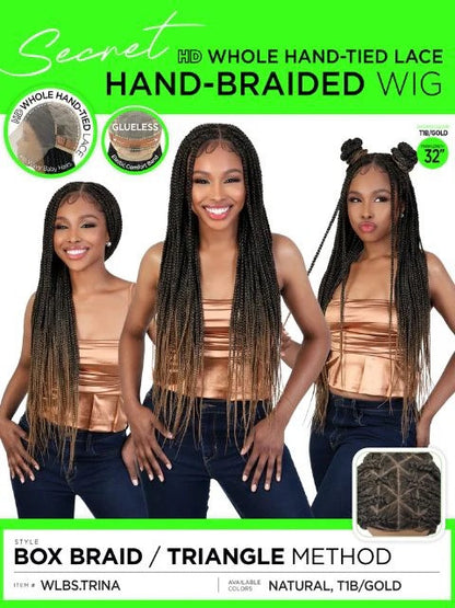 MOTOWN TRESS Secret HD Whole Hand-Tied Lace Hand Braided Wig - WLBS.TRINA