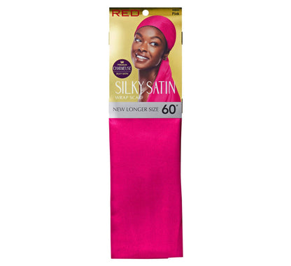 RED Silky Satin Wrap Scarf - product image 3