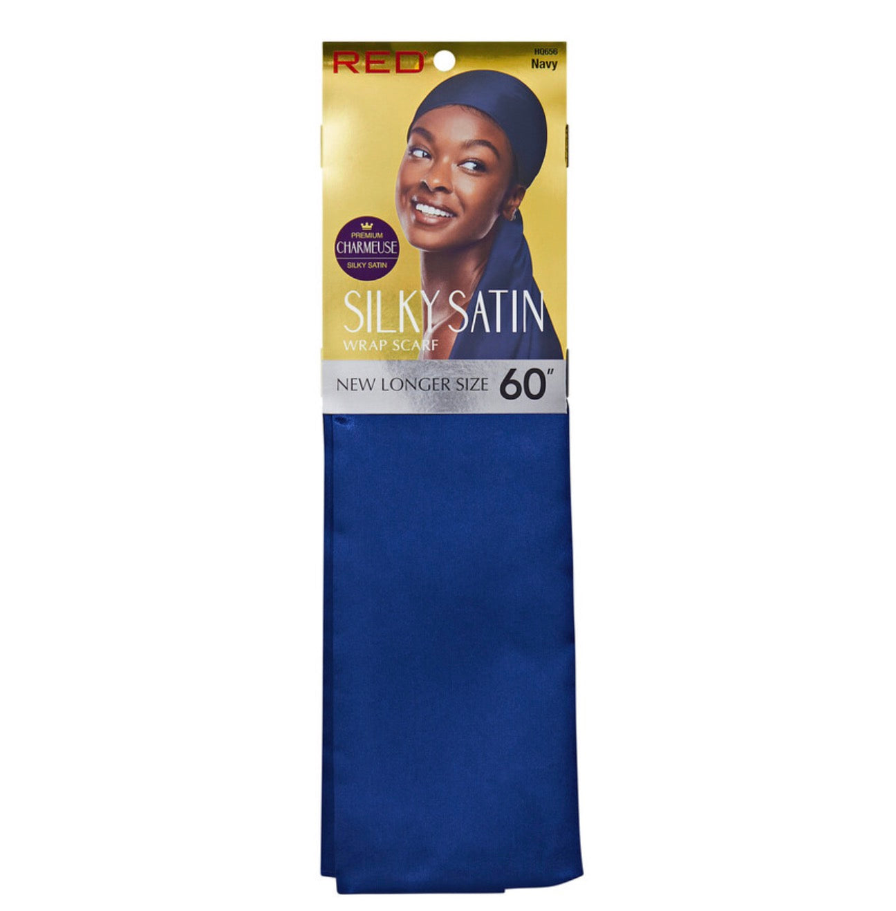 RED Silky Satin Wrap Scarf - Variant Navy