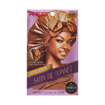 RED Adjustable Satin Tie Bonnet (HQ250-HQ255) - product image 4