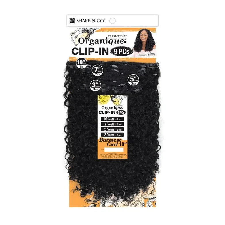 ORGANIQUE Mastermix Synthetic Clip In Extension 9pcs - BURMESE CURL 18"