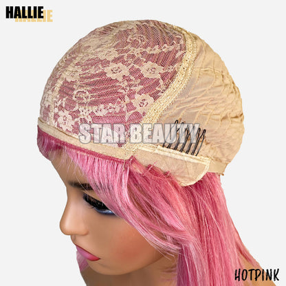 Bellatique 100% Human Hair Full Wig - HALLIE (ROSE PINK) - product image 4