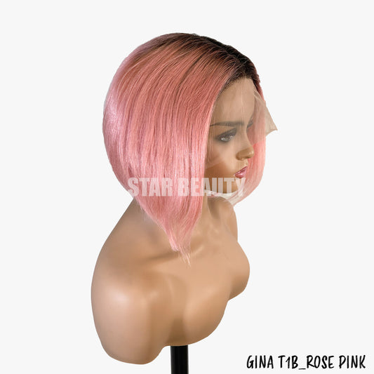 Bellatique 100% Human Hair I-Part Lace Wig - GINA (T1B/ROSE PINK)