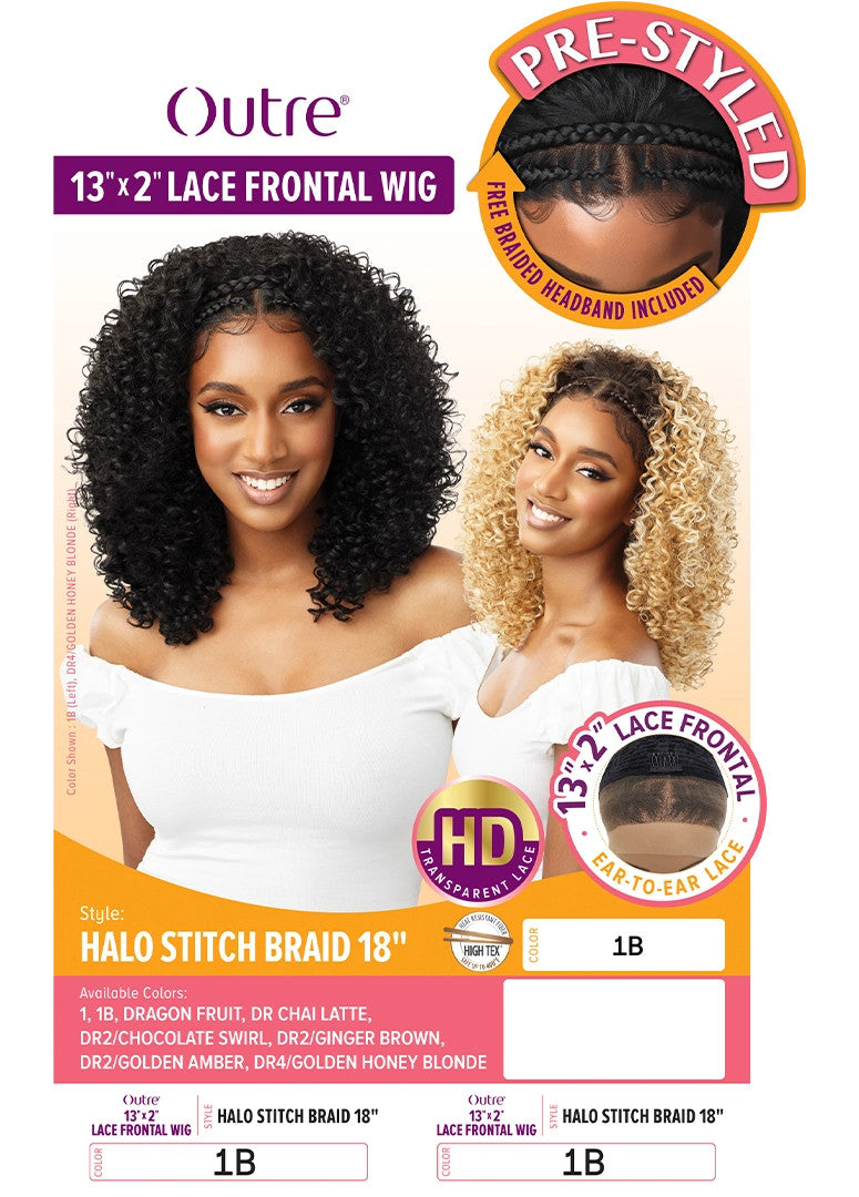 OUTRE Synthetic 13x2 HD Lace Front Wig - Halo Stitch Braids 18" - product image 6