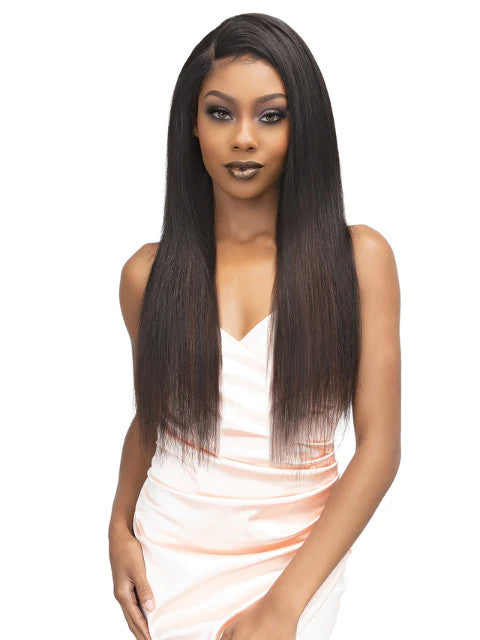 JANET COLLECTION Melt Blue 100% Human Hair NATURAL STRAIGHT Weave 3pcs + 4x5 Free Part Closure Multi Pack - product image 2