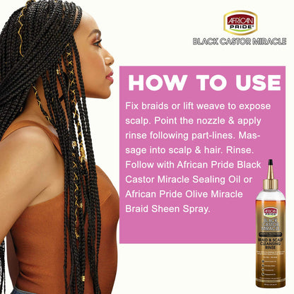 African Pride Black Castor Miracle Braid & Scalp Cleansing Rinse