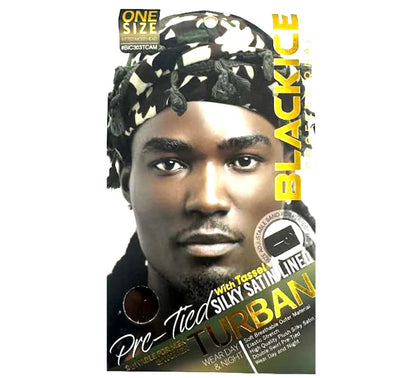 Black Ice Professional Pre-Tied Turban Tassel