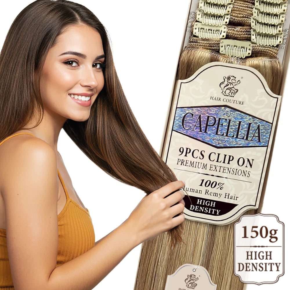 Hair Couture 100% Human Hair Extensions - CAPELLIA 9PCS CLIP-IN
