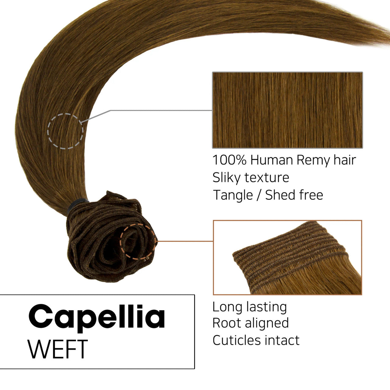 Hair Couture 100% Human Hair Extensions Avanti 9pcs Clip-ins - CAPELLIA WEFT