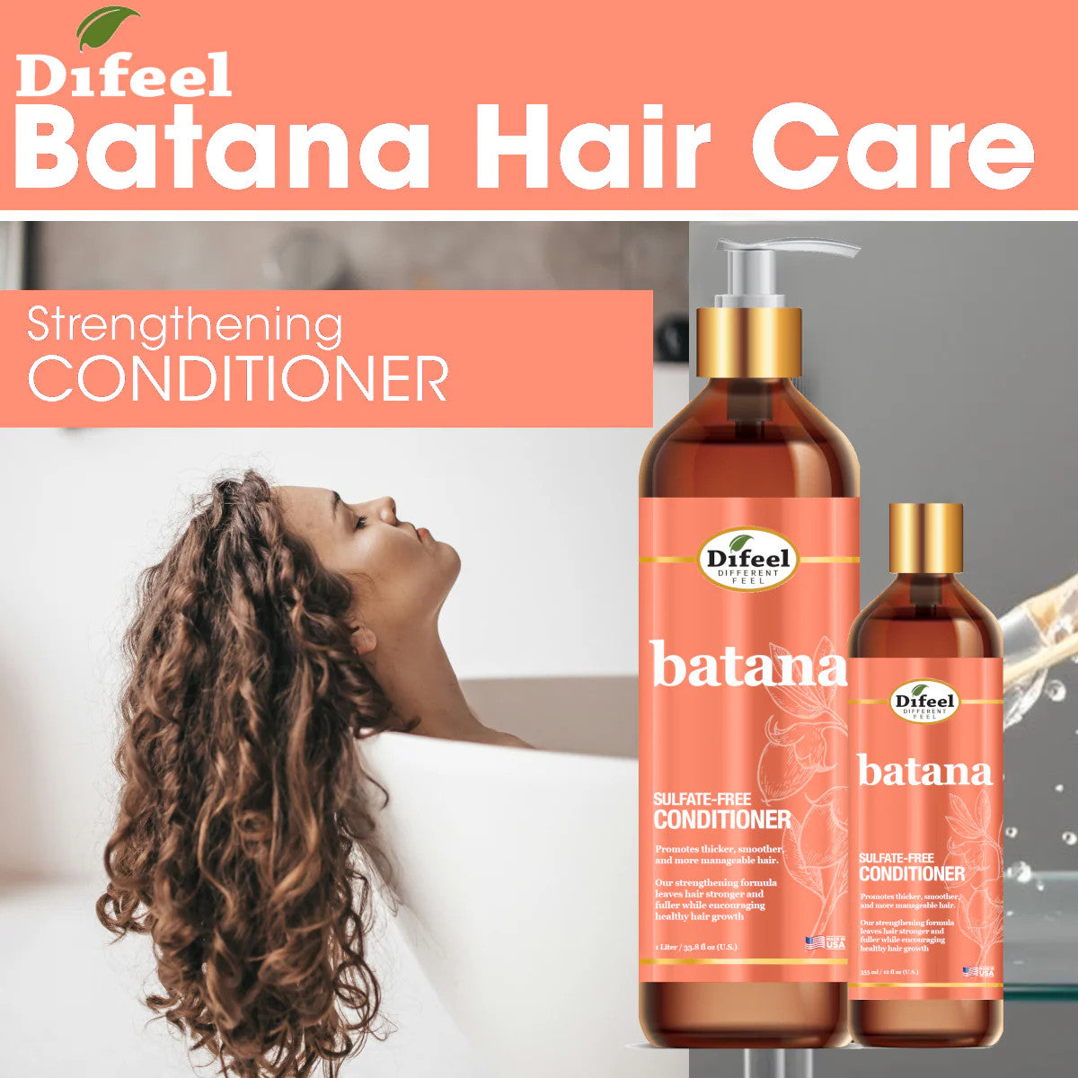 Difeel Batana Sulfate Free Conditioner (12 oz)