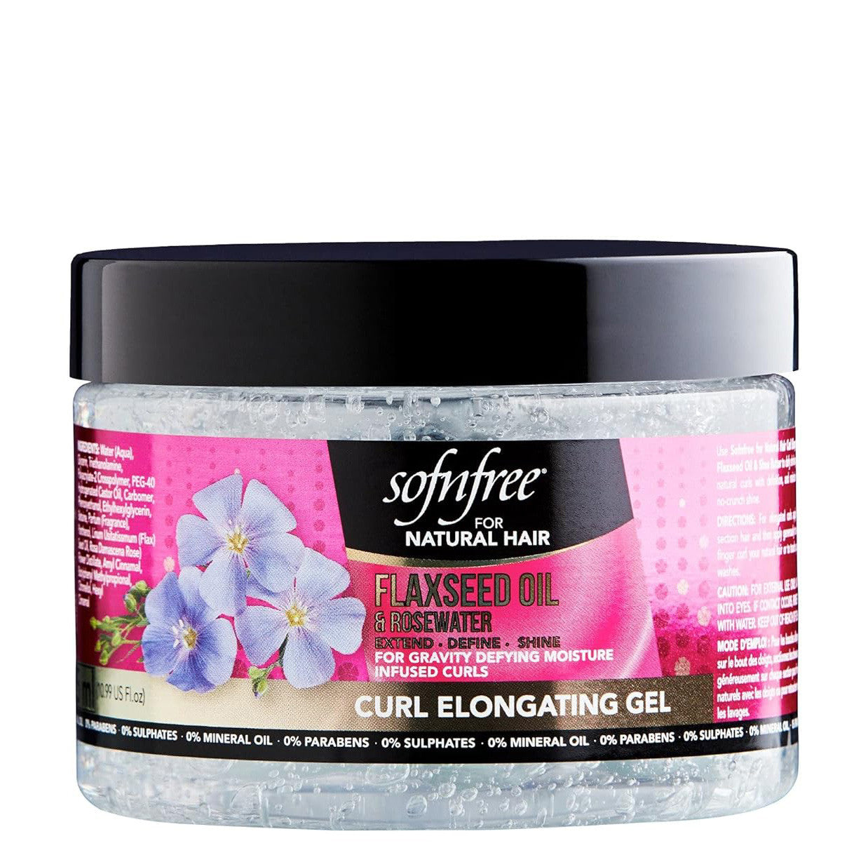 Sofnfree Curl Elongating Gel with Flaxseed Oil & Rosewater (11 oz)